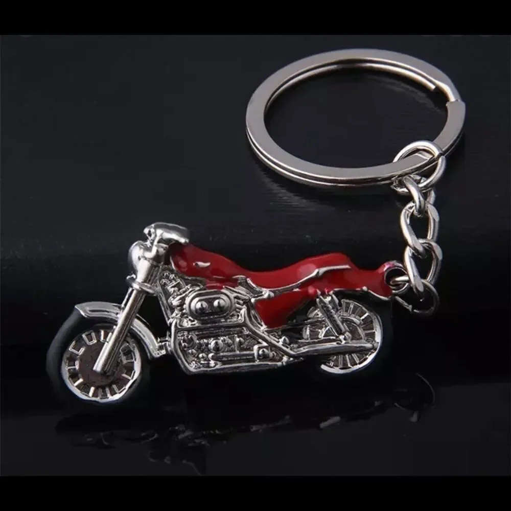 MOTORCYCLE PENDANT KEYRING IN RED‎
